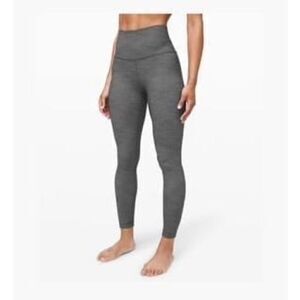 LULULEMON ALIGN PANT II 25" Mini Heathered Herringbone Heathered Grey Size 2